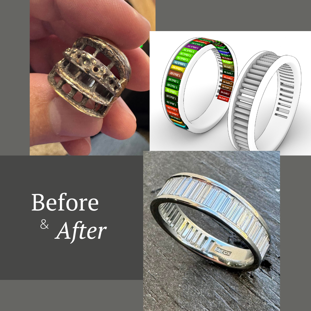 baguette ring before and after