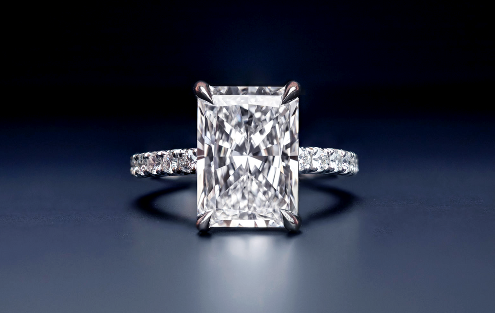 Radiant Cut Diamond Ring in Platinum