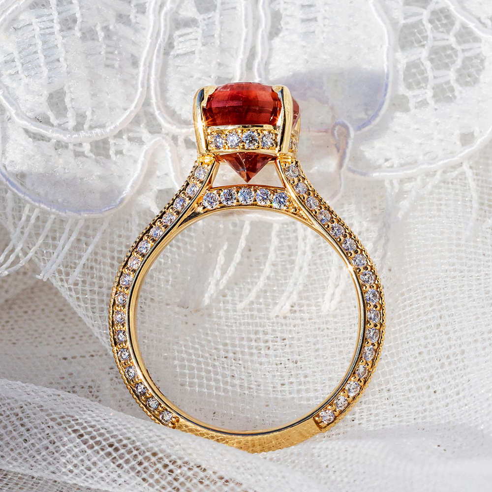 Sunstone Diamond Ring