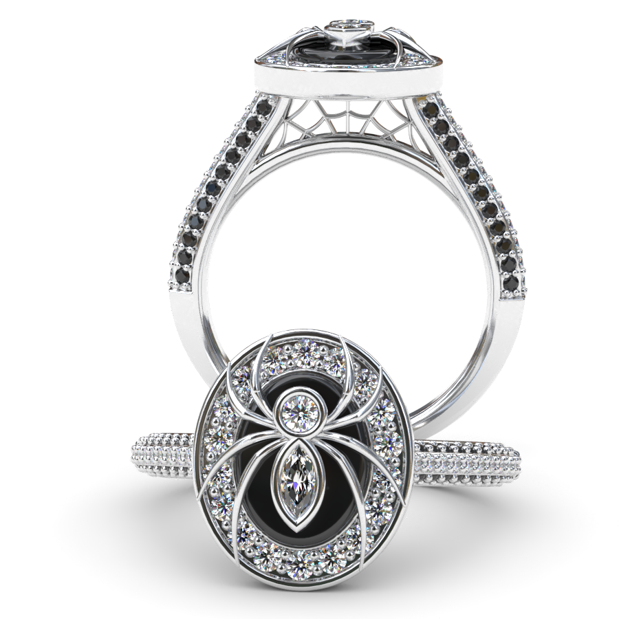 a render of a ring with a spider