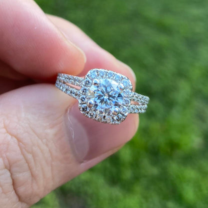 1.38 cttw Halo Engagement Ring